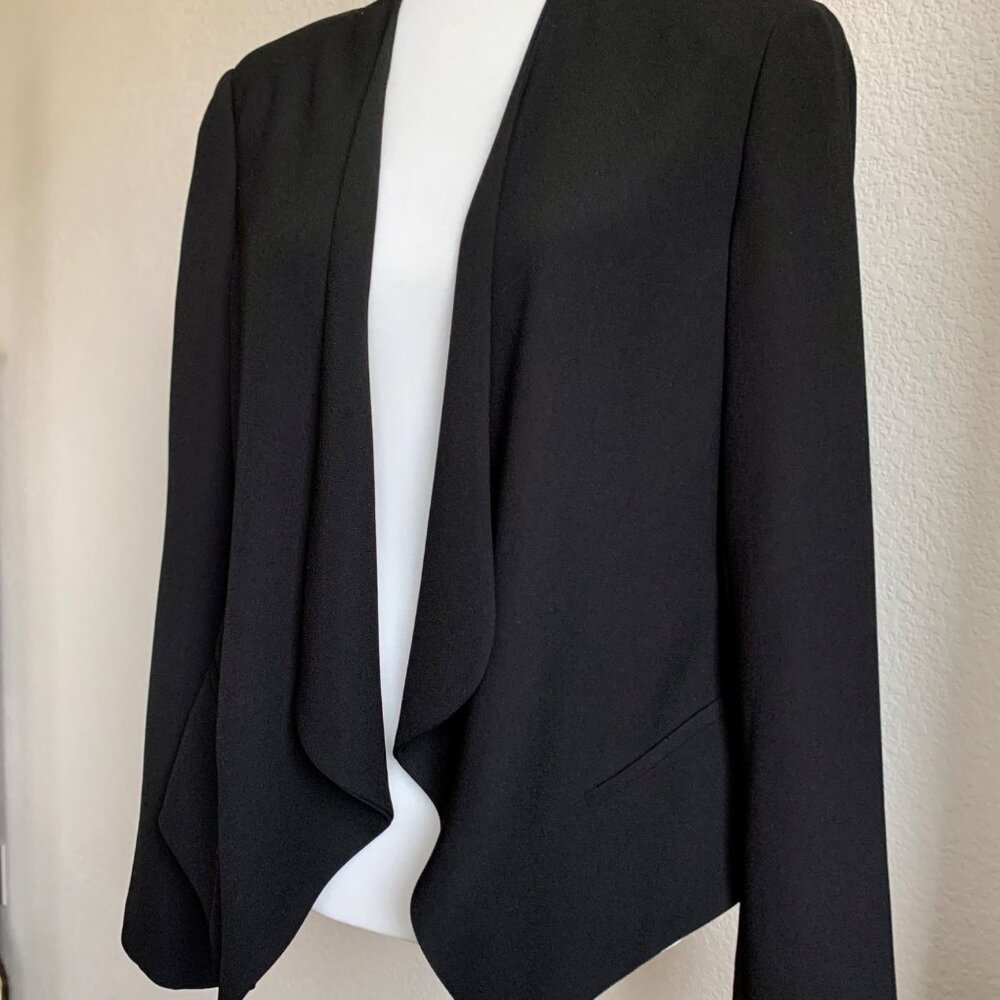VINCE CAMUTO Black Open Front Drape Blazer Size 12 - Picture 3 of 6